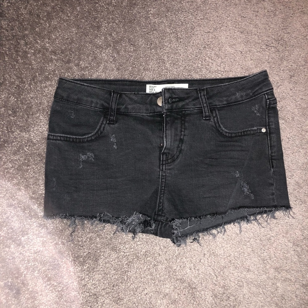 Black jean shorts